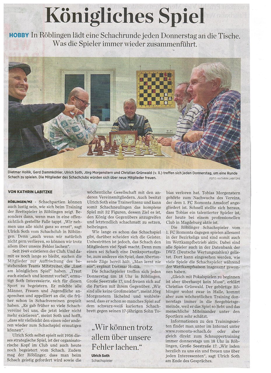 Schach in Röblingen